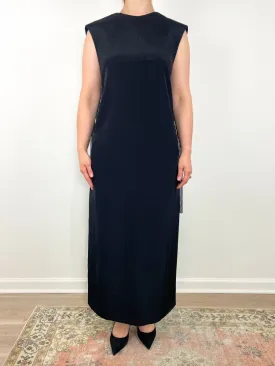 4 Ply Silk Fringed Dress in Black