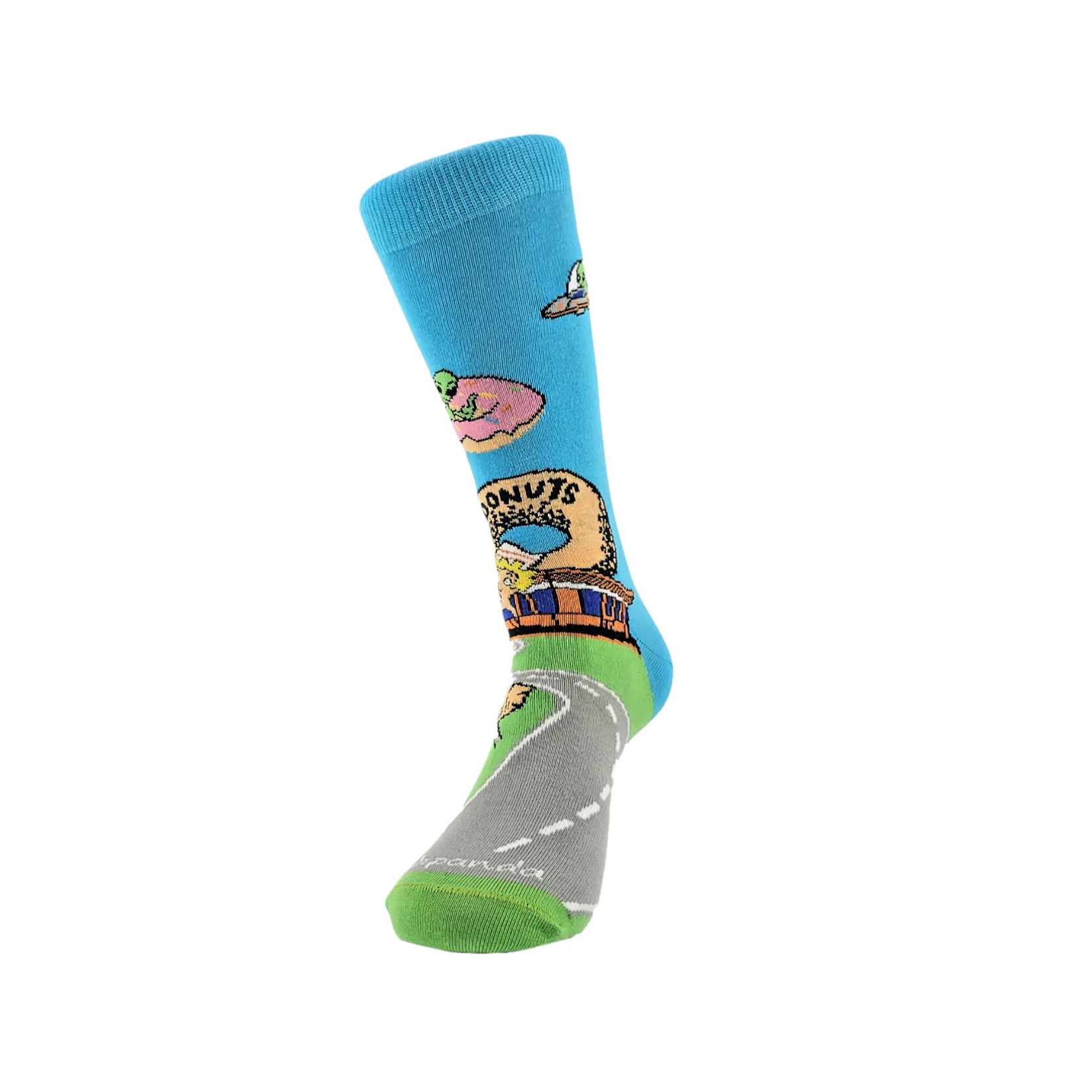 Alien Spaceships Love Donuts from the Sock Panda (Adult Medium - Women's Shoe Sizes 5-10)
