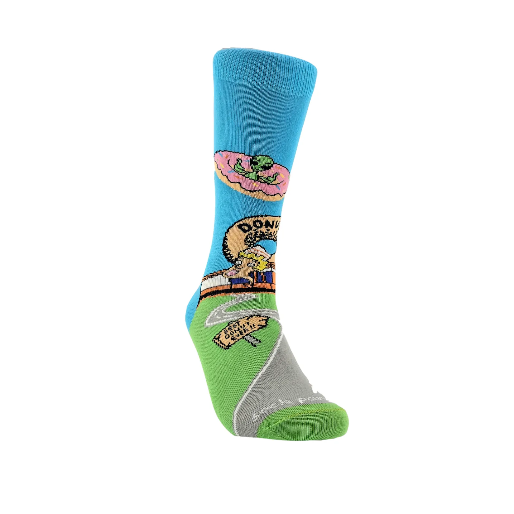 Alien Spaceships Love Donuts from the Sock Panda (Adult Medium - Women's Shoe Sizes 5-10)