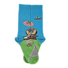 Alien Spaceships Love Donuts from the Sock Panda (Adult Medium - Women's Shoe Sizes 5-10)