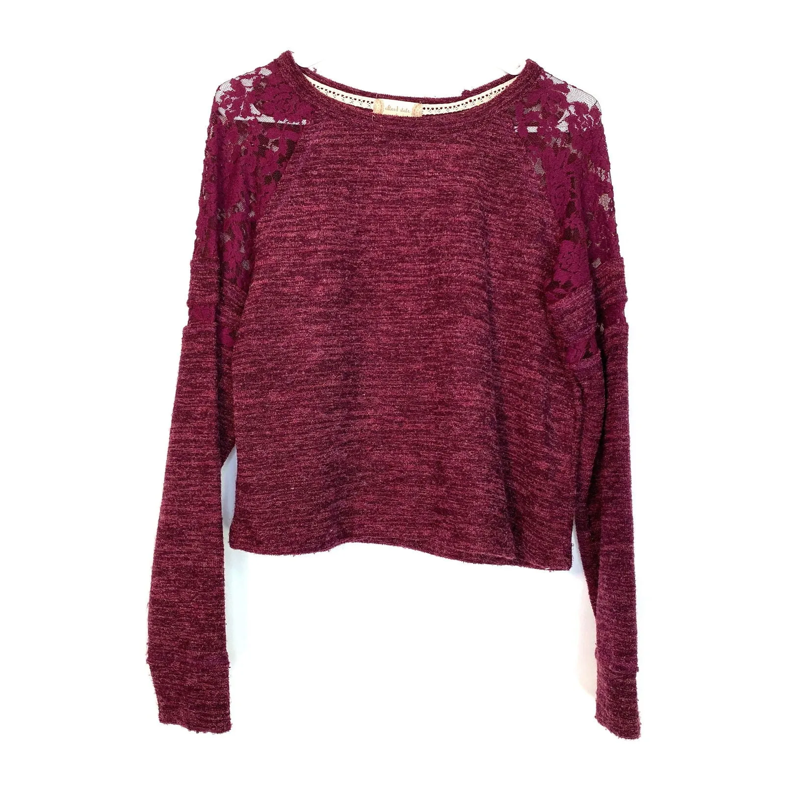 Altar’d State | Floral Super Soft Top Lace L/s Sweater | Color: Taupe | Size: L | NWT