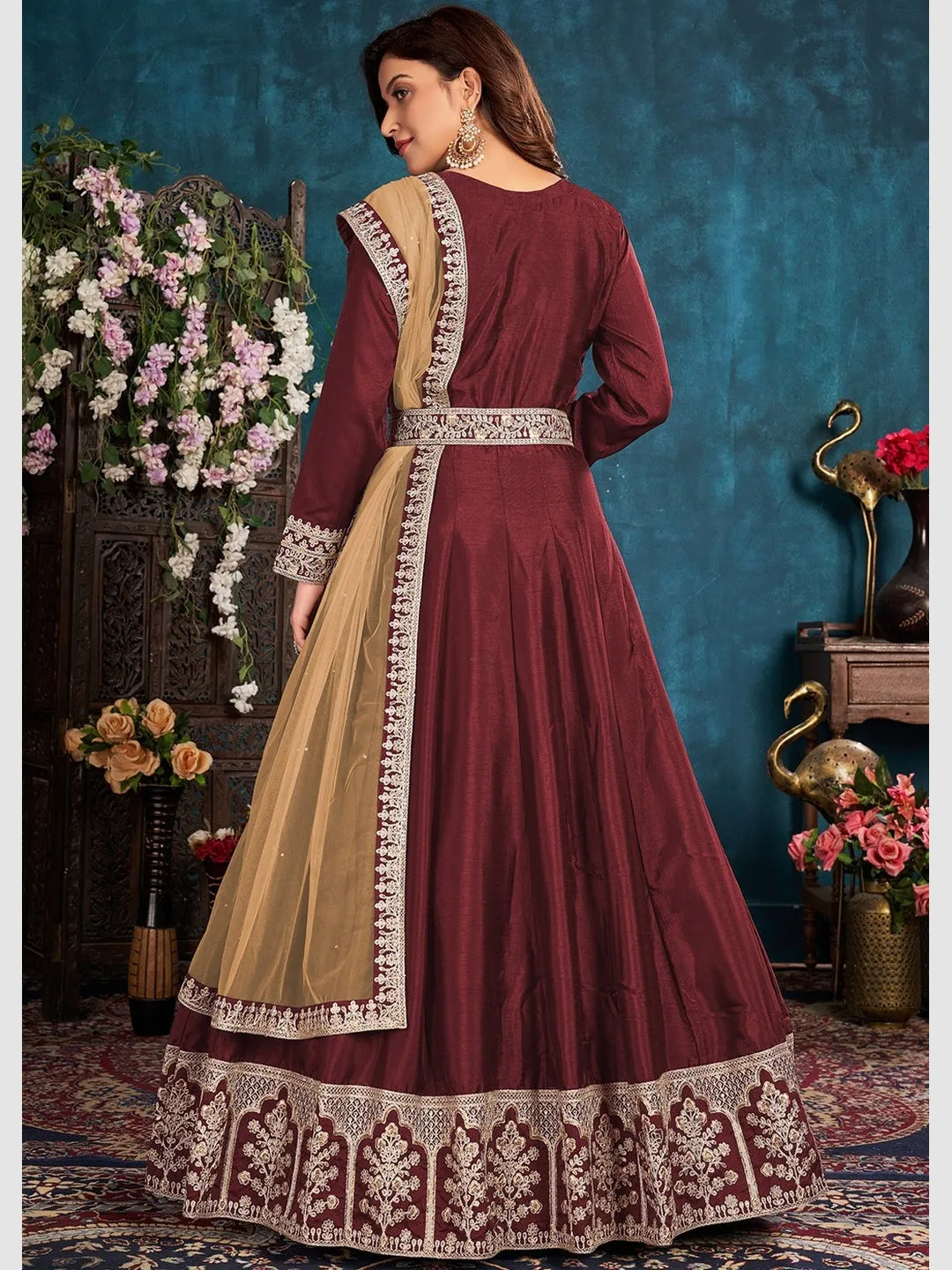 Art Silk & Net - Anarkali