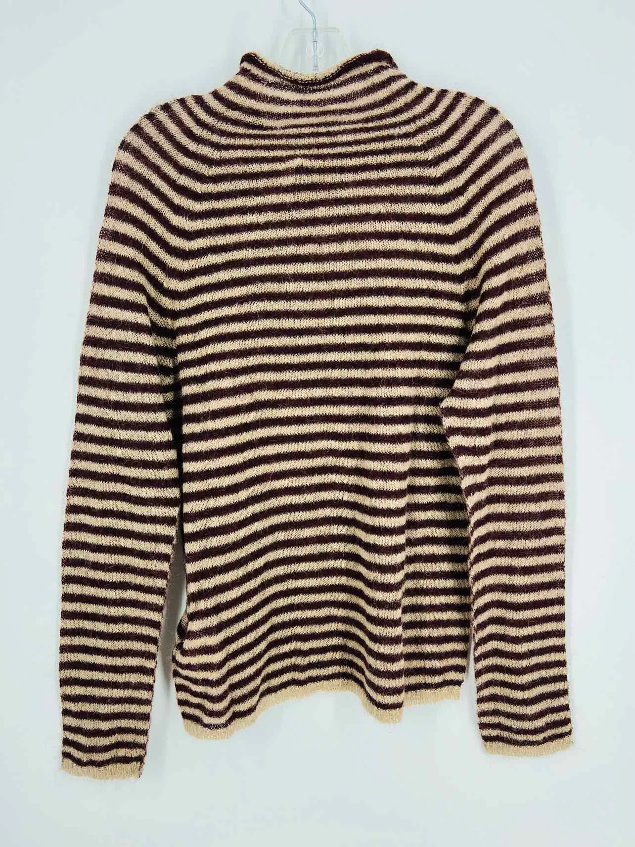 Attic and Barn Size L Brown/Beige Stripe Wool Blend NEW Designer Sweater