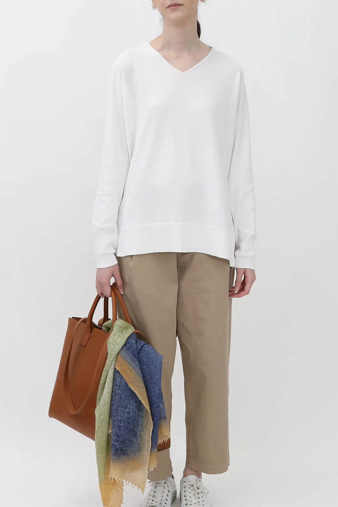 AVERY V NECK TUNIC IN DOUBLE KNIT PIMA COTTON