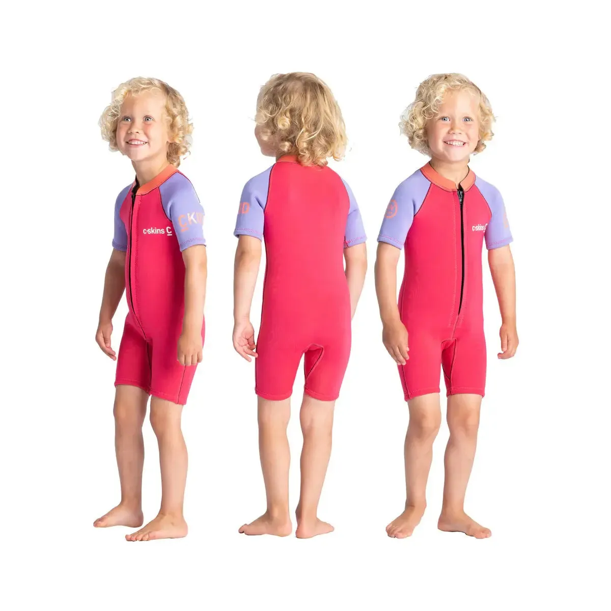 Baby C-KID Shortie Wetsuit - Coral/Lilac