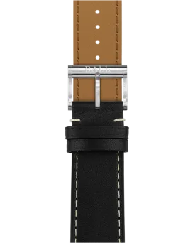 Ball Black calf leather 20mm - Brushed pin buckle