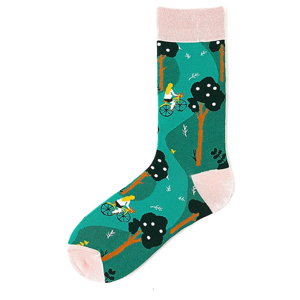 Bike Ride in the Park Socks from the Sock Panda (Adult Medium - Women's Shoe Sizes 5-10)