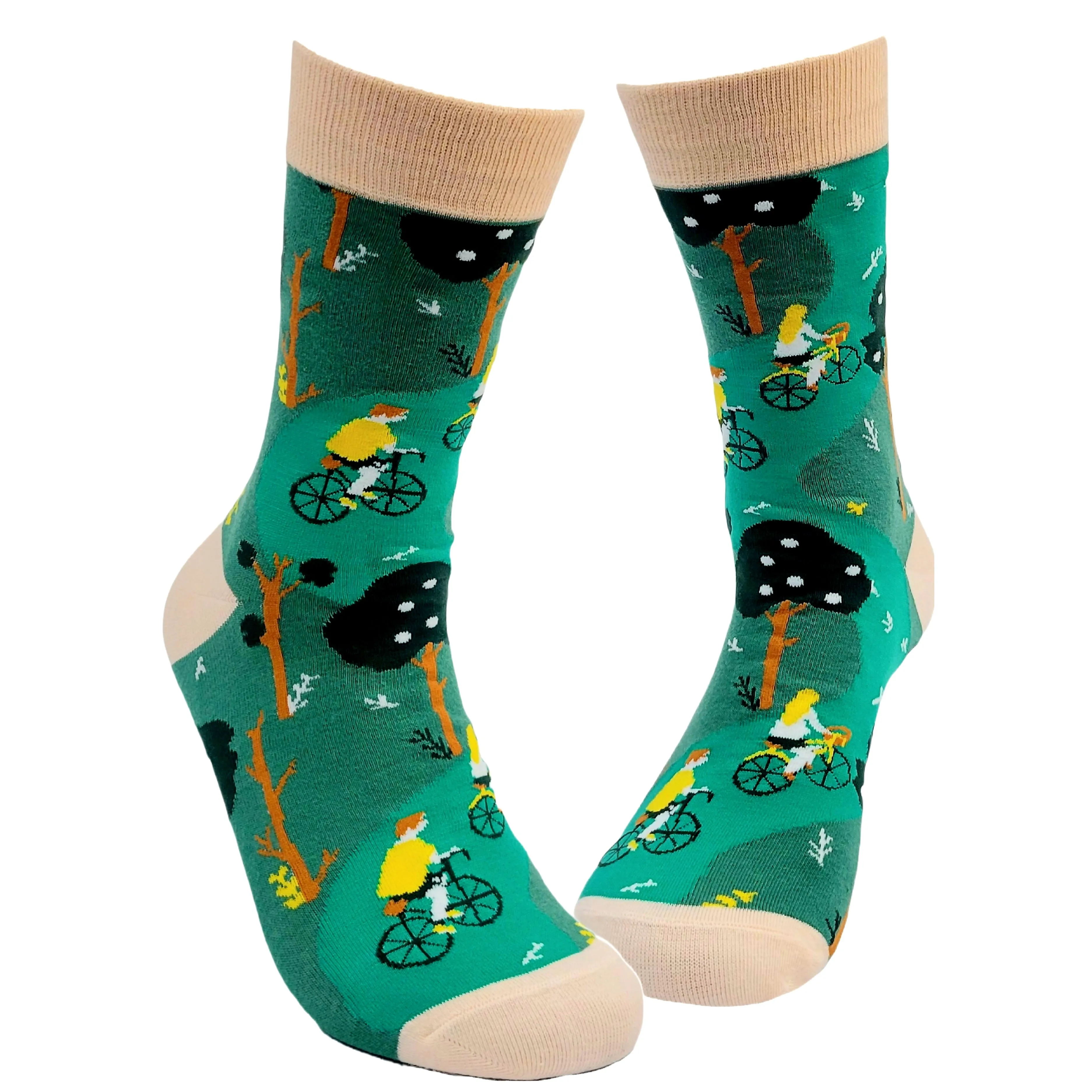 Bike Ride in the Park Socks from the Sock Panda (Adult Medium - Women's Shoe Sizes 5-10)