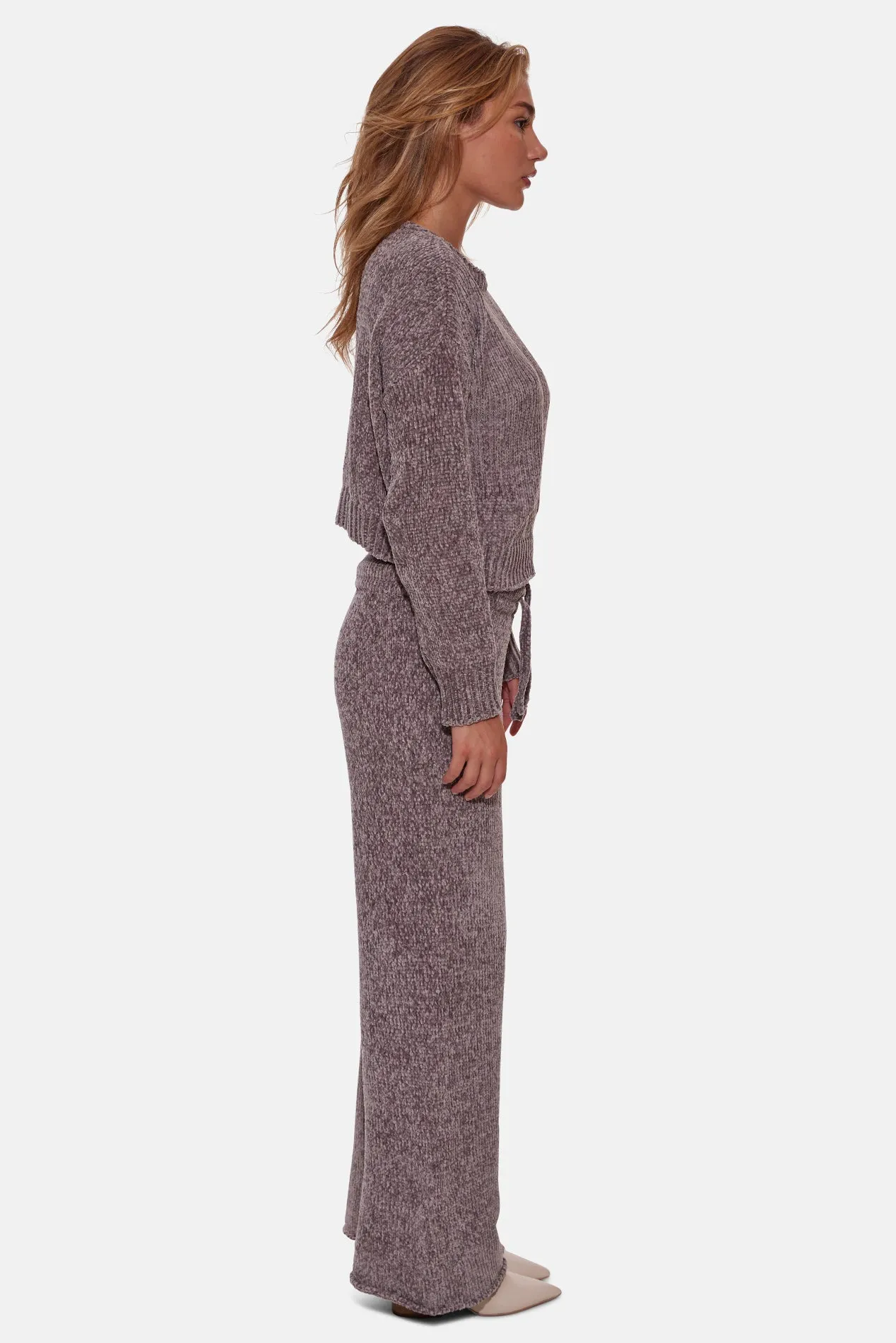 Billie Chenille Crewneck Charcoal