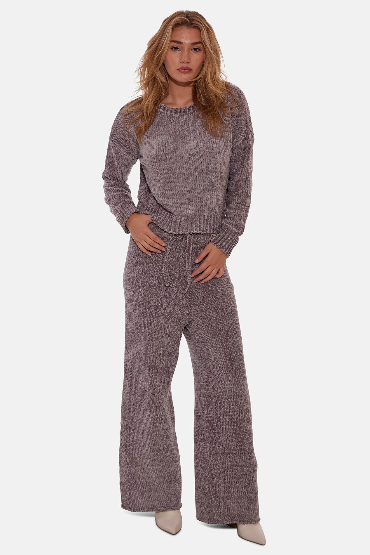 Billie Chenille Crewneck Charcoal