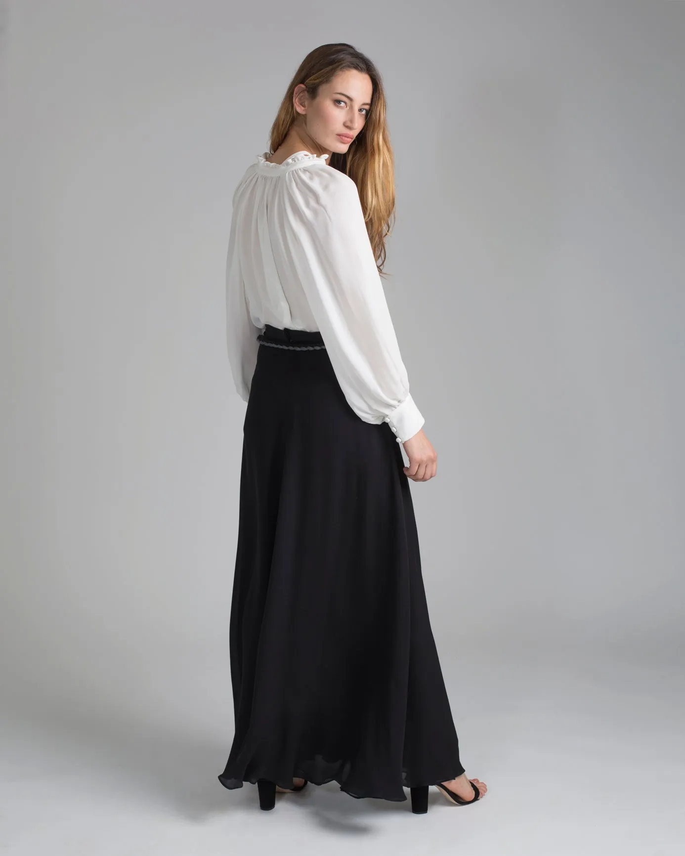 Bishop Sleeve Blouse in Georgette Silk