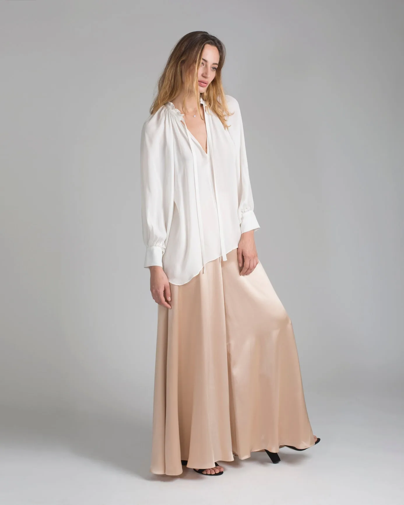Bishop Sleeve Blouse in Georgette Silk