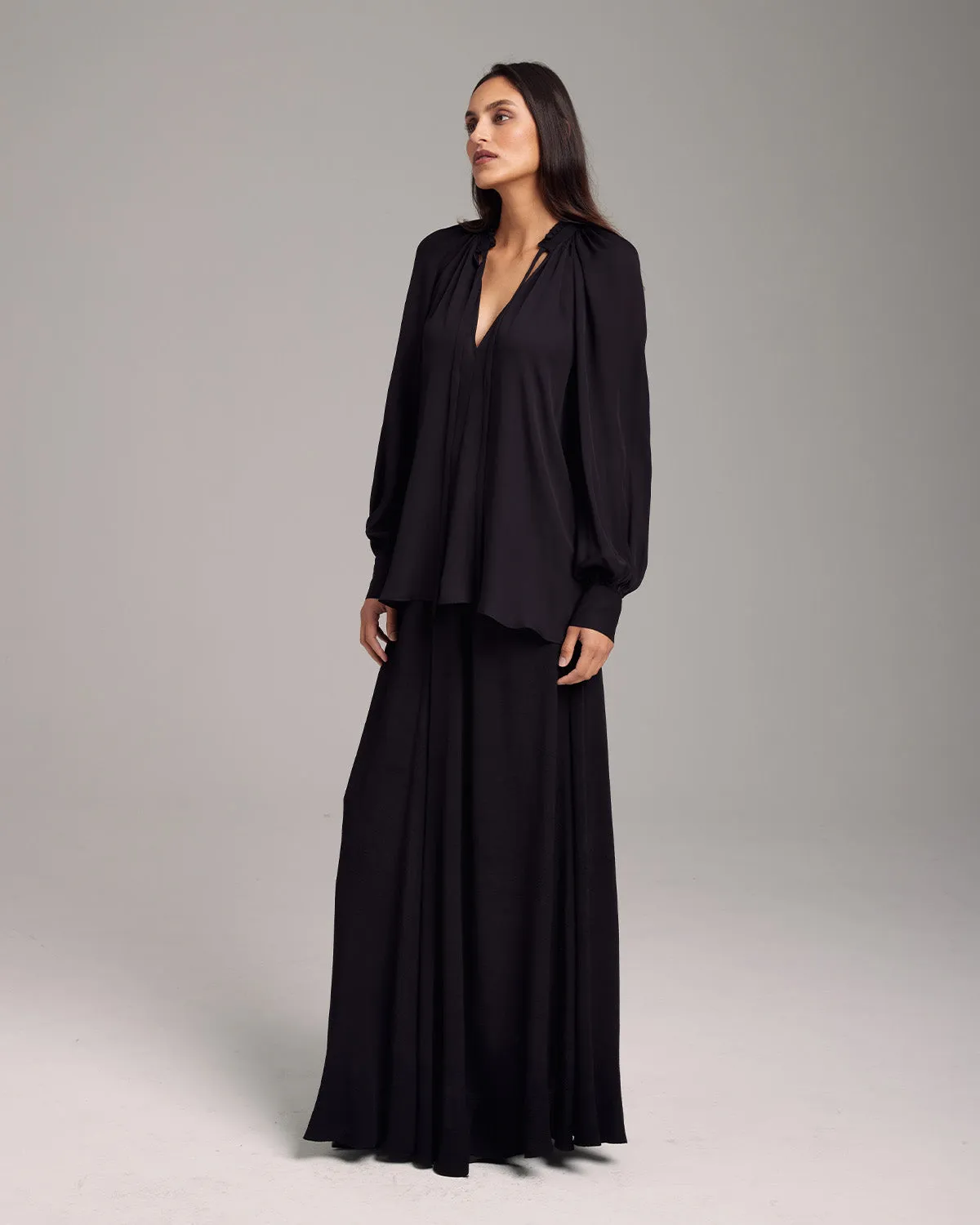 Bishop Sleeve Blouse in Georgette Silk