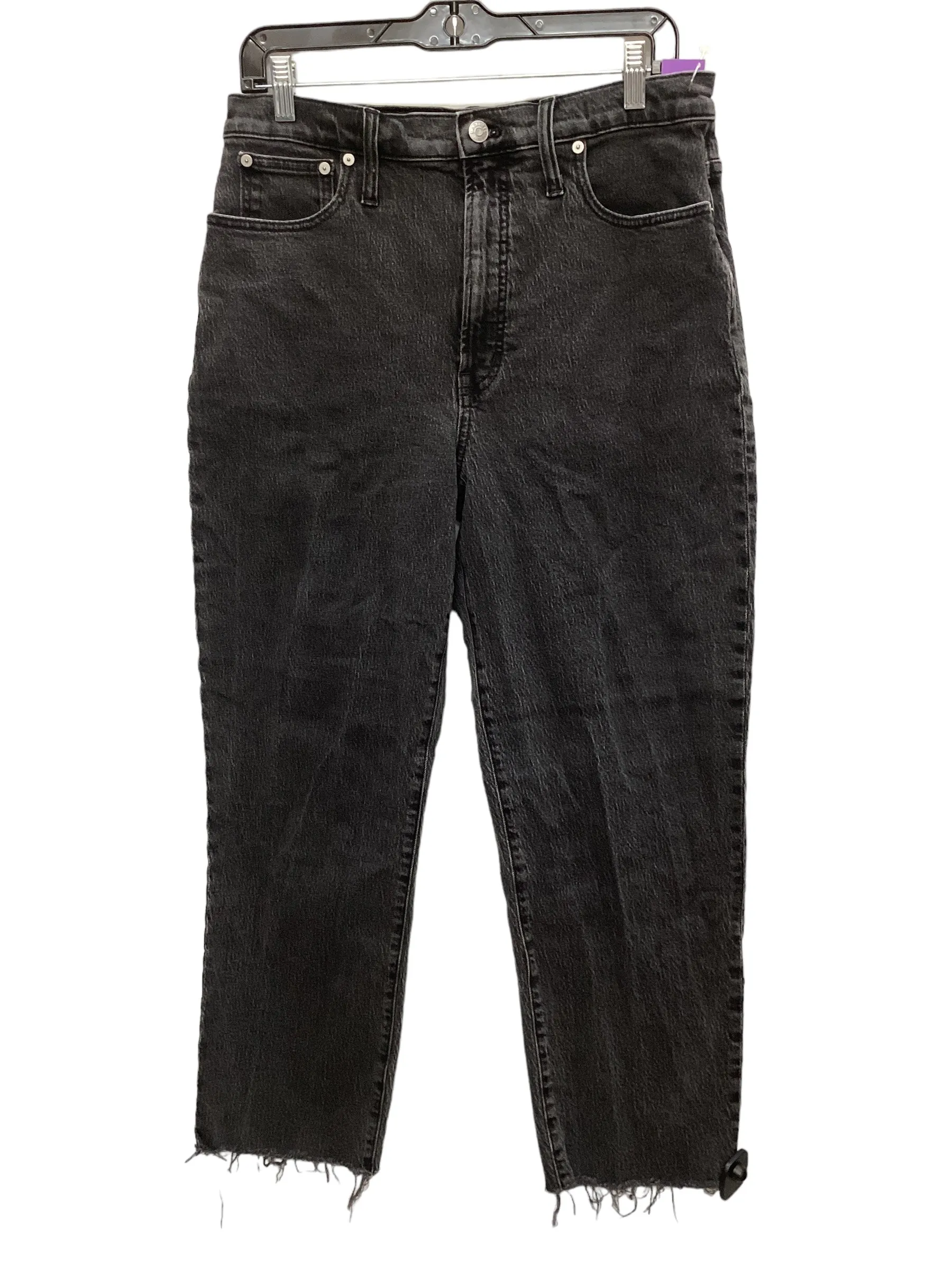 Black Denim Jeans Straight Madewell, Size 10