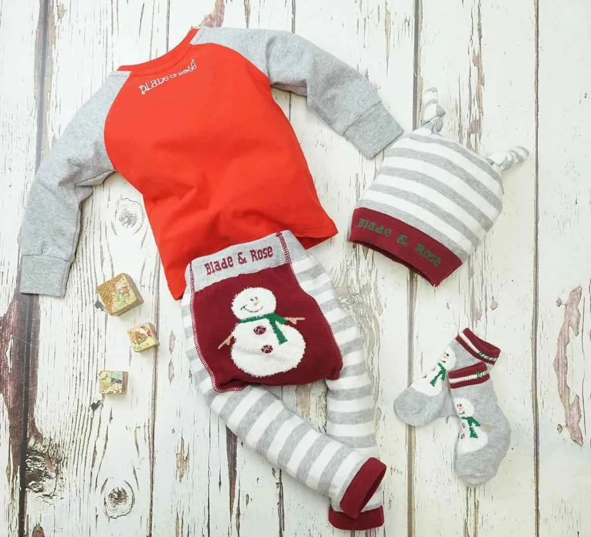 Blade and Rose Snowman Cotton Socks 雪人全棉嬰兒襪