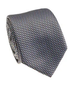 Blue and Beige Dual Tone Silk Tie