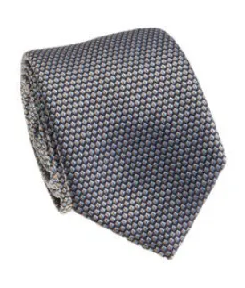 Blue and Beige Dual Tone Silk Tie