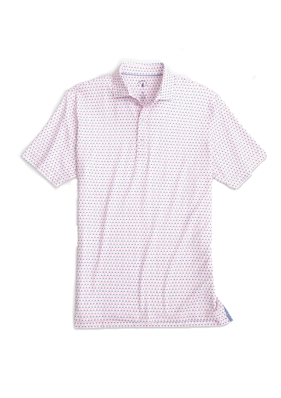 Bruns Top Shelf Printed Polo Hibiscus