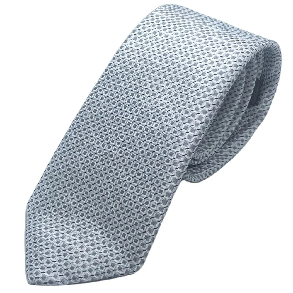 Canali Silver Grey Silk Tie