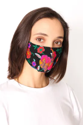 CHIFFON SILK EMBROIDERED FACE MASK LATA