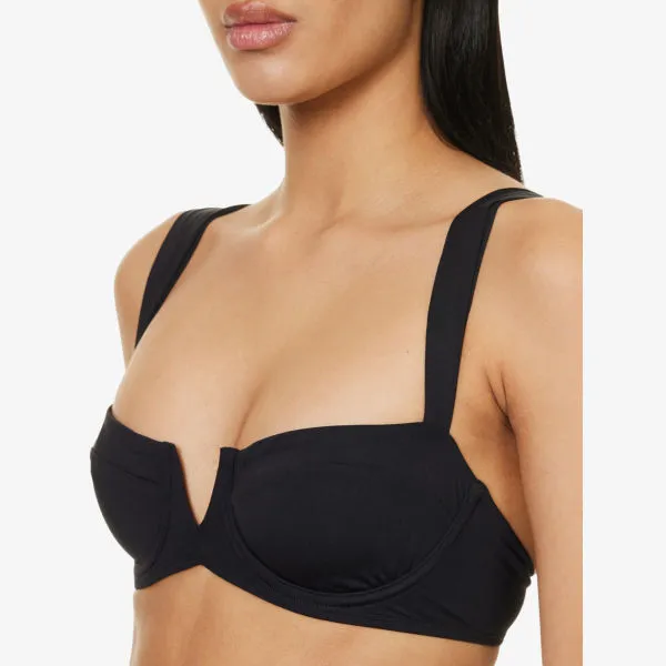 Clovelly Monday Swimwear bikini top, black