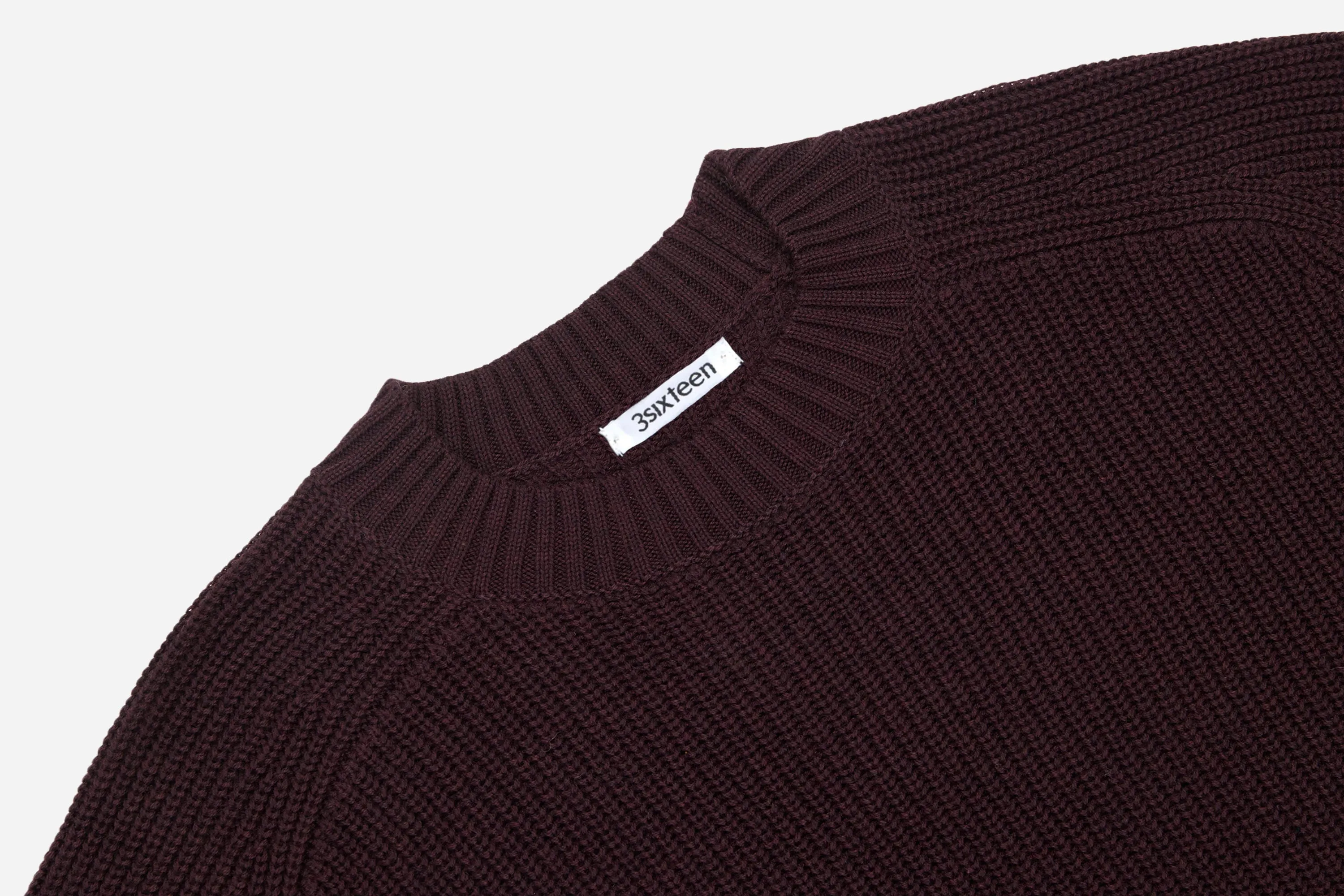 Cotton Crewneck Sweater ~ Burgundy
