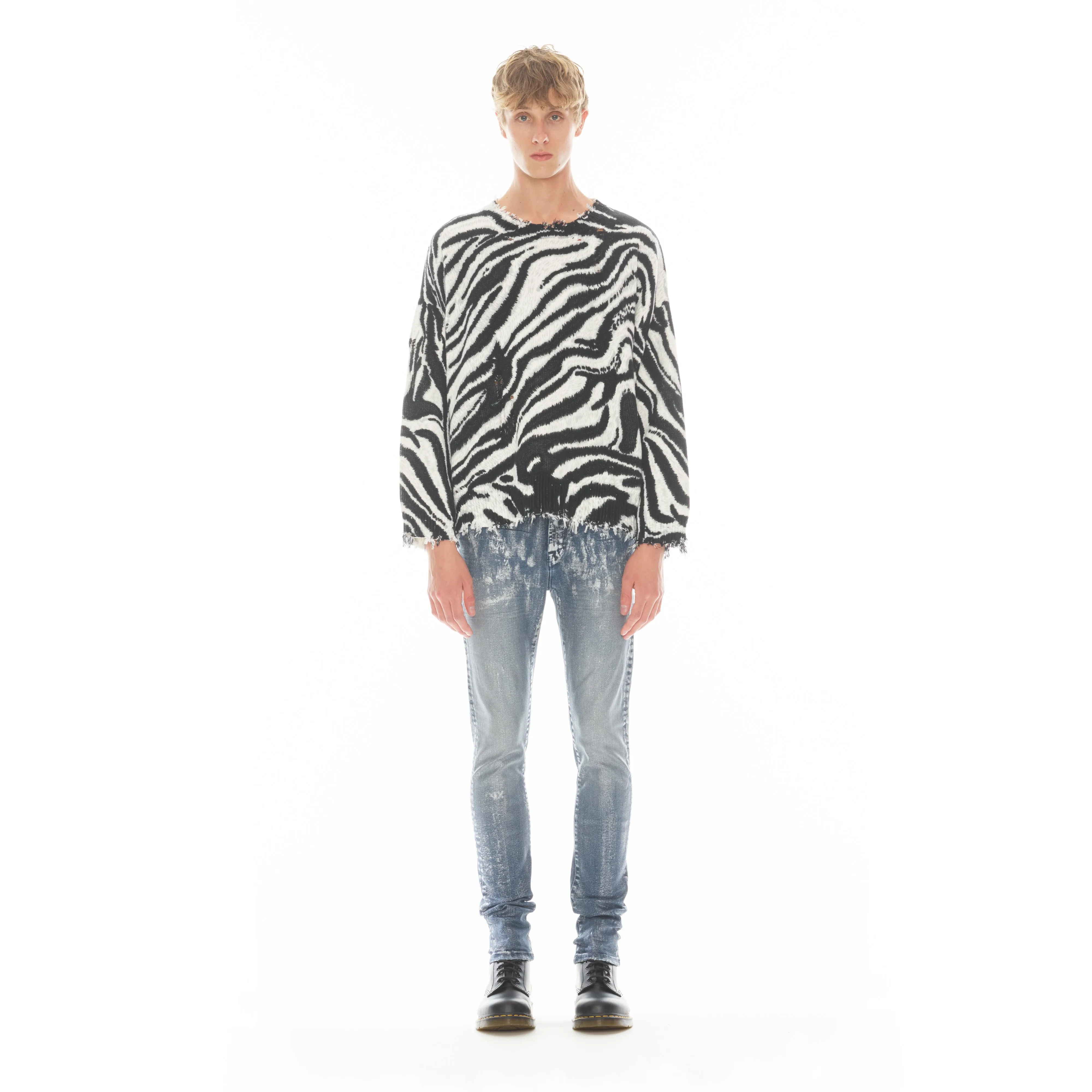 CREW NECK SWEATER IN ZEBRA