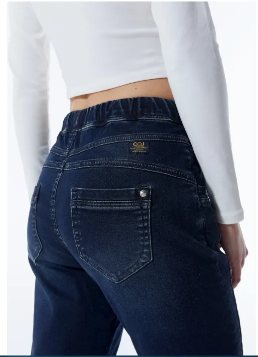 Cup of Joe Ella Mid-Waist Jogger Denim | Dark Denim