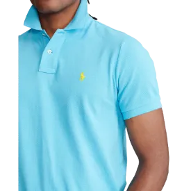 Custom Fit Mesh Polo - Turquoise (Yellow Pony)