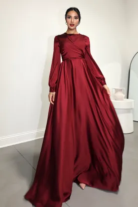 Delilah Satin Maroon