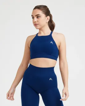 Effortless Seamless High Neck Bralette | Midnight