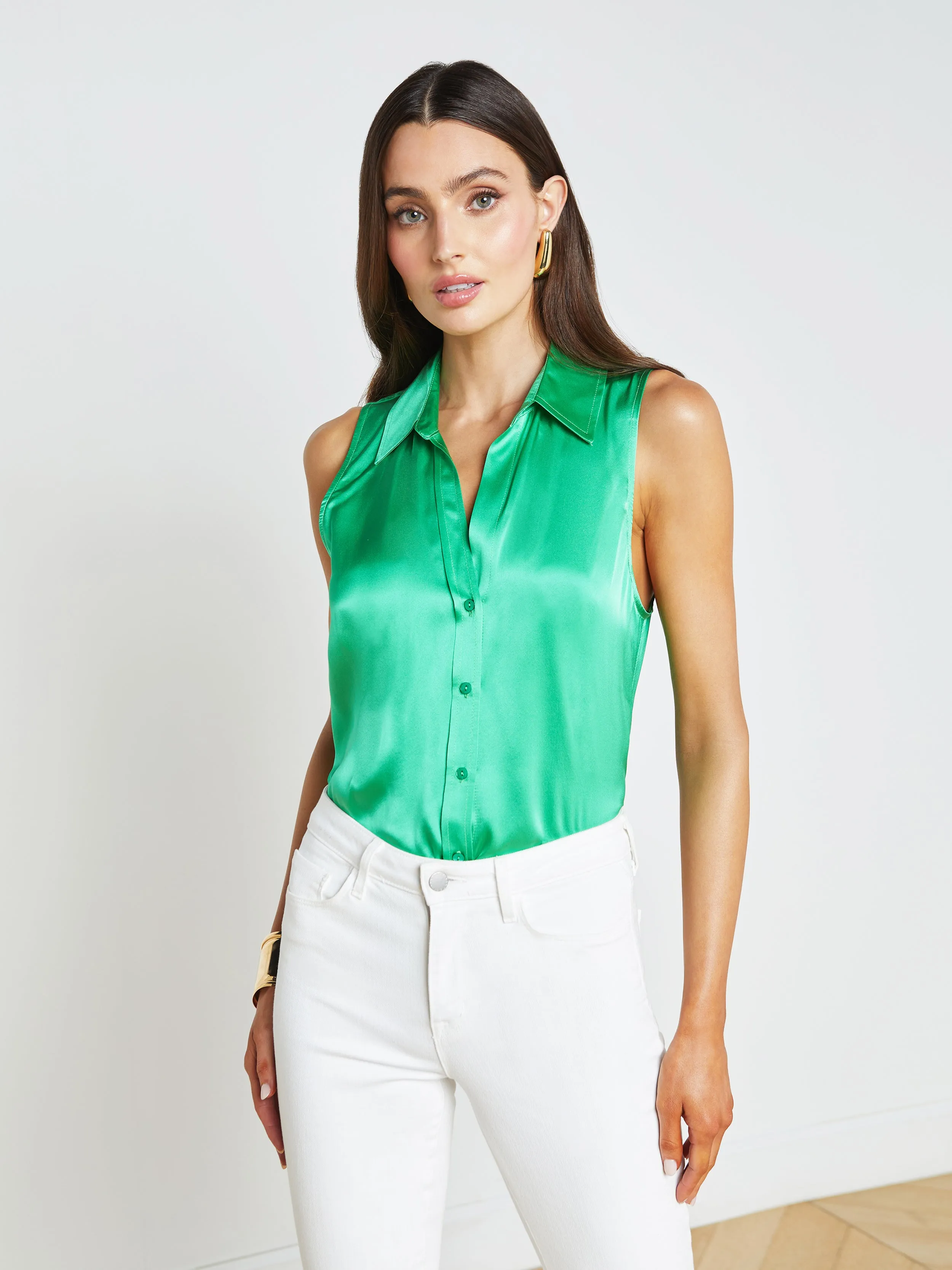 Emmy Sleeveless Silk Blouse
