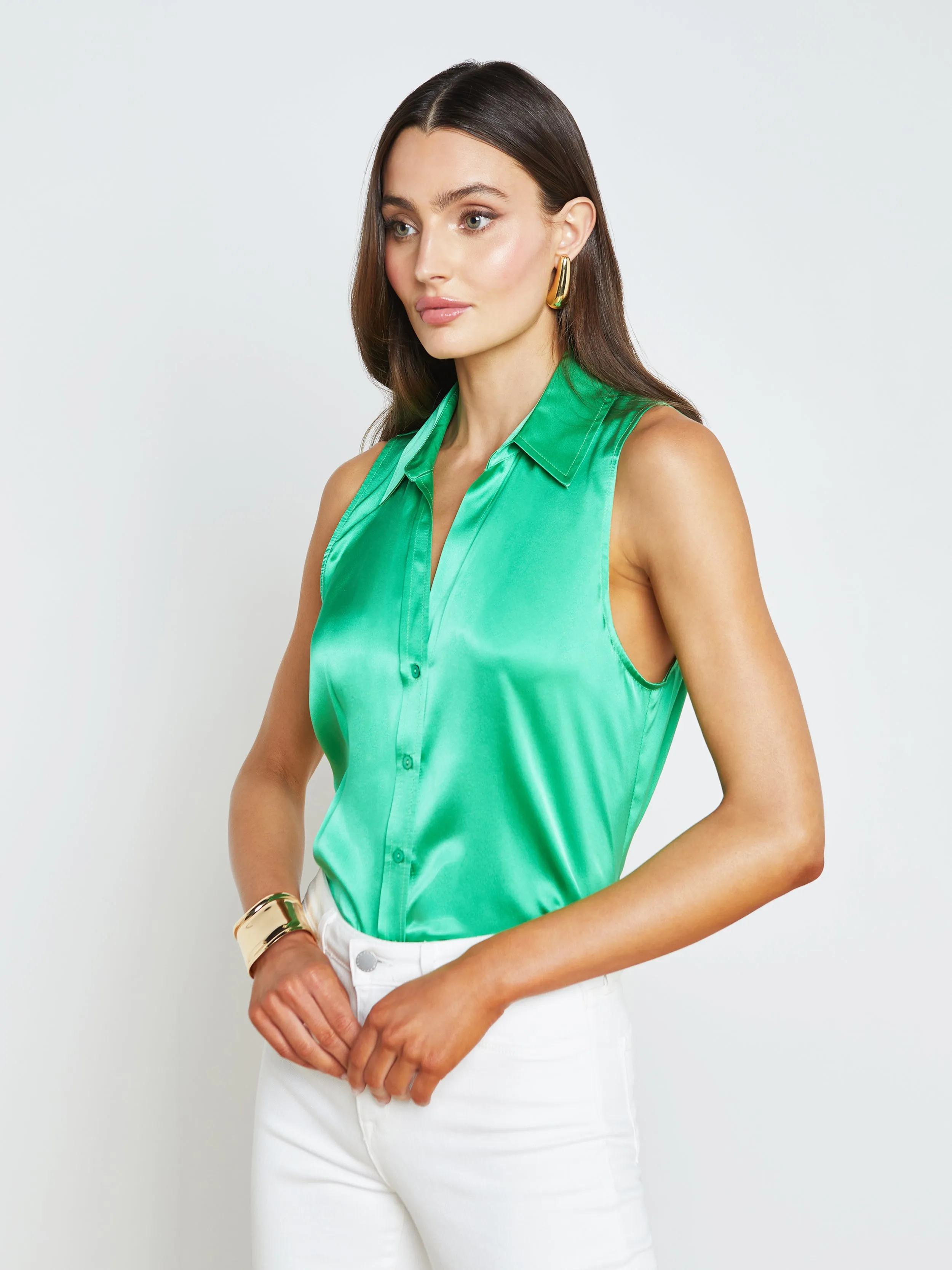 Emmy Sleeveless Silk Blouse