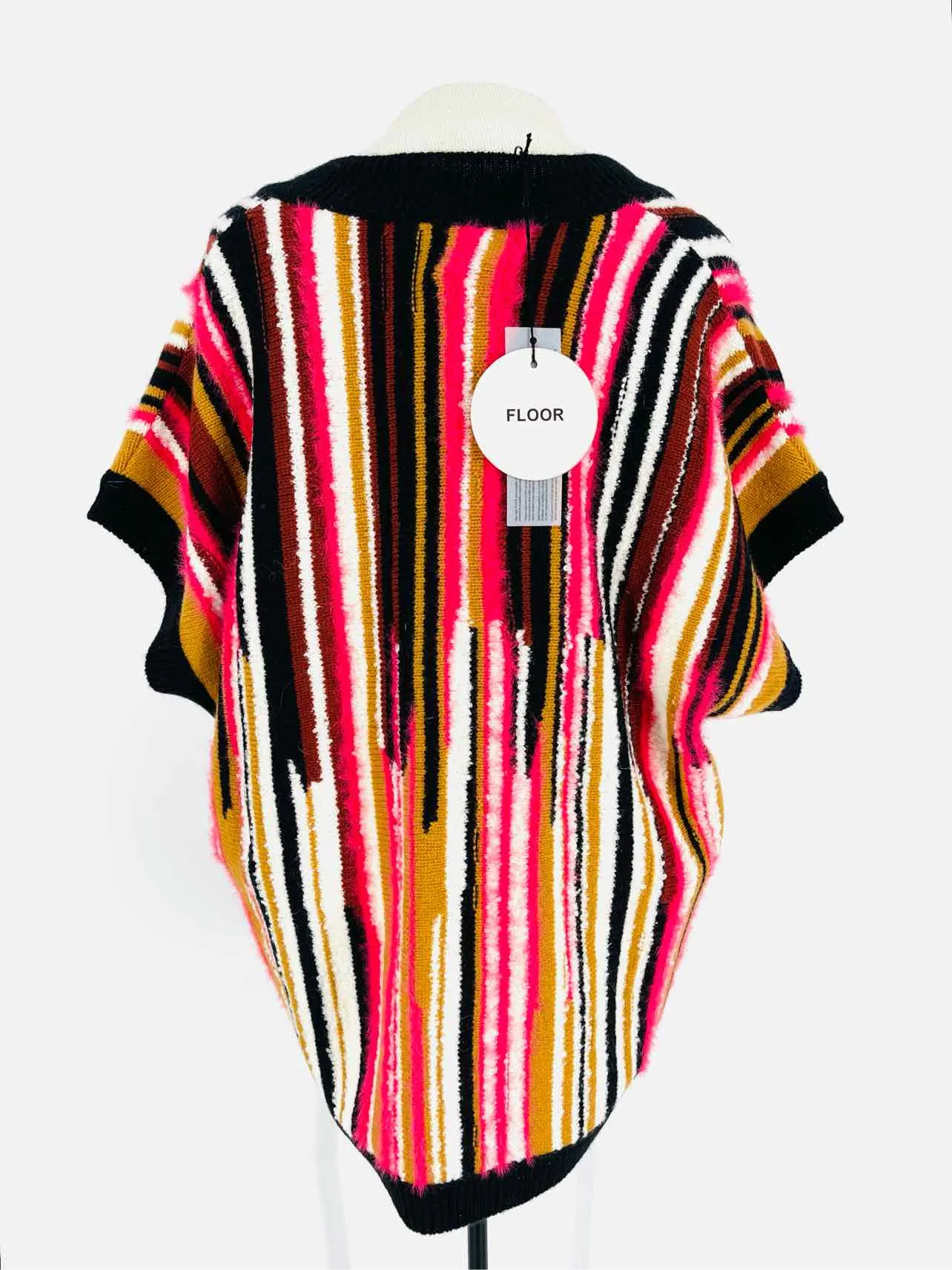 Floor Size S Tan/Multi-color Stripe Knit NEW Designer Vest