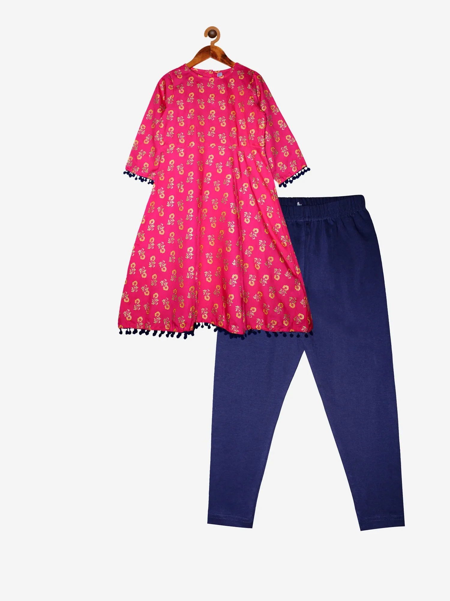 Girls Printed Kurta and Leggings Set