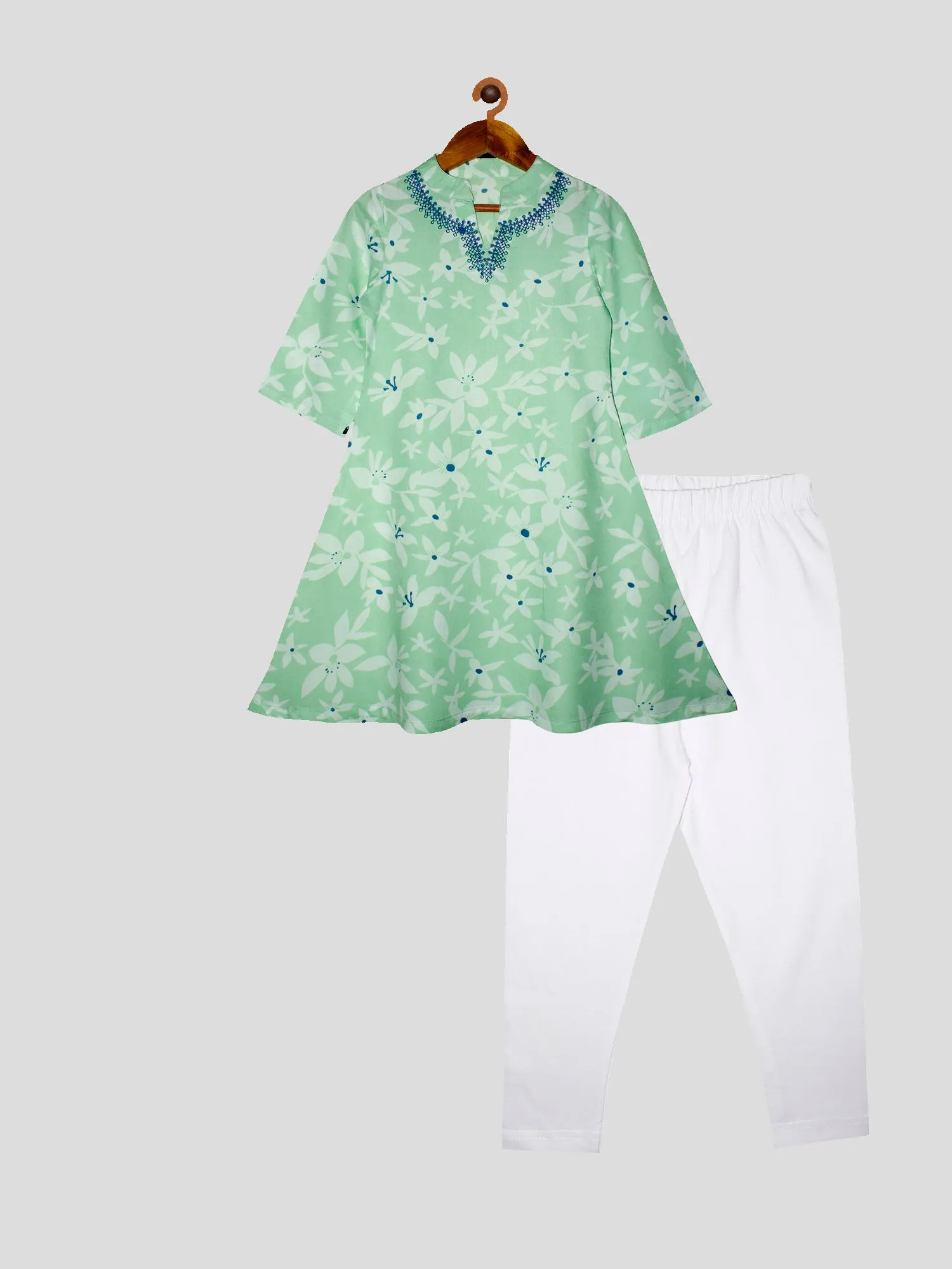 Girls Printed Kurta and Leggings Set