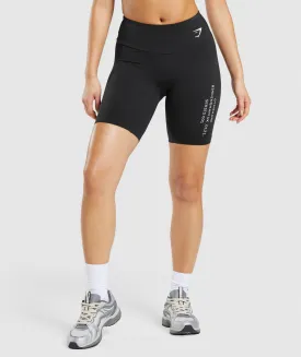 Gymshark Activated Graphic Cycling Shorts - Black