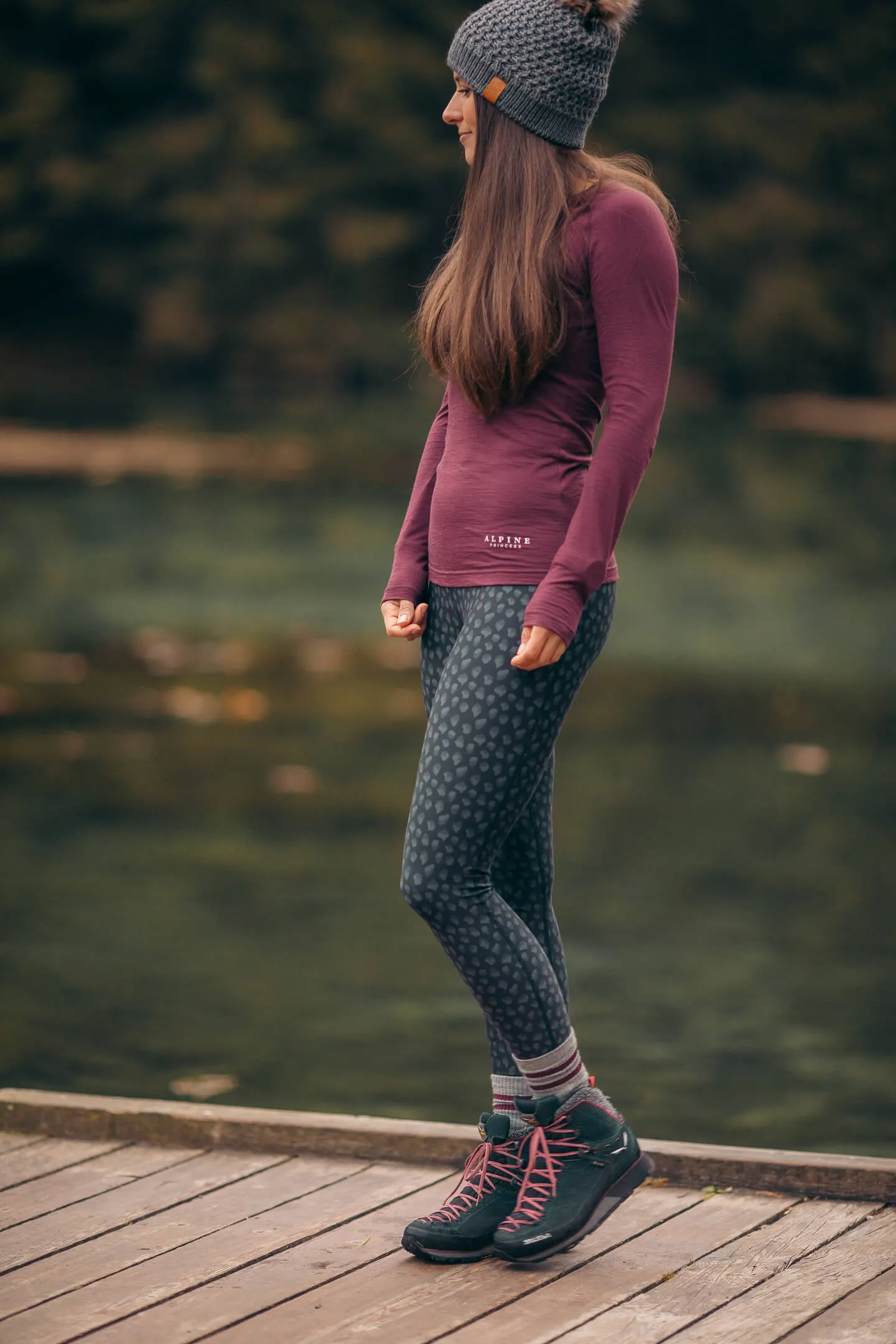 Hiker Leggings Black Dahlia