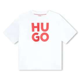 Hugo Kids Boys Short Sleeve T-Shirt - White