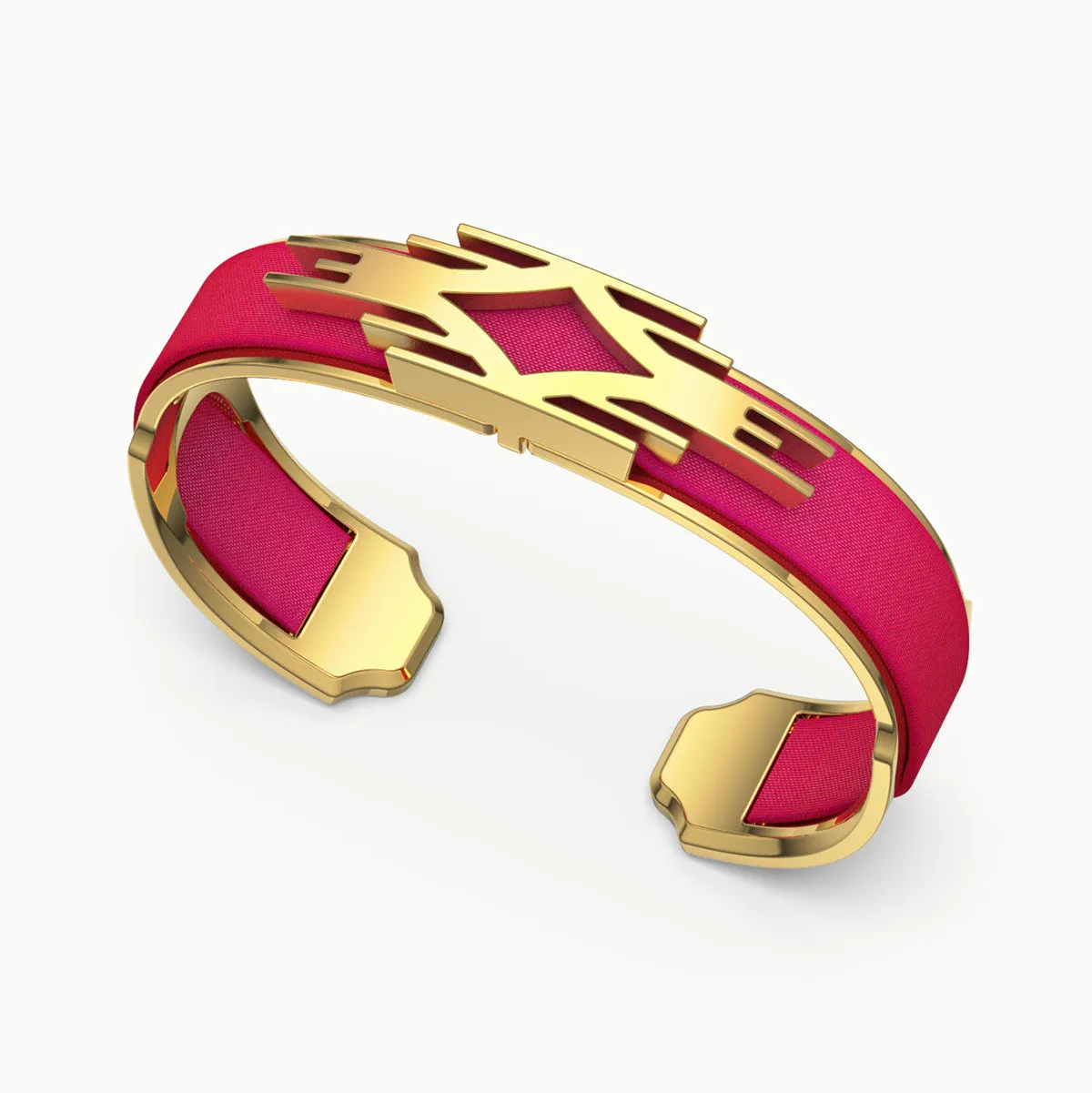 Ikat Silk Cuff - Dragonfruit Pink