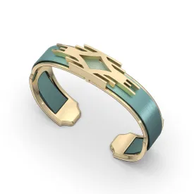 Ikat Silk Cuff - Teal Glow