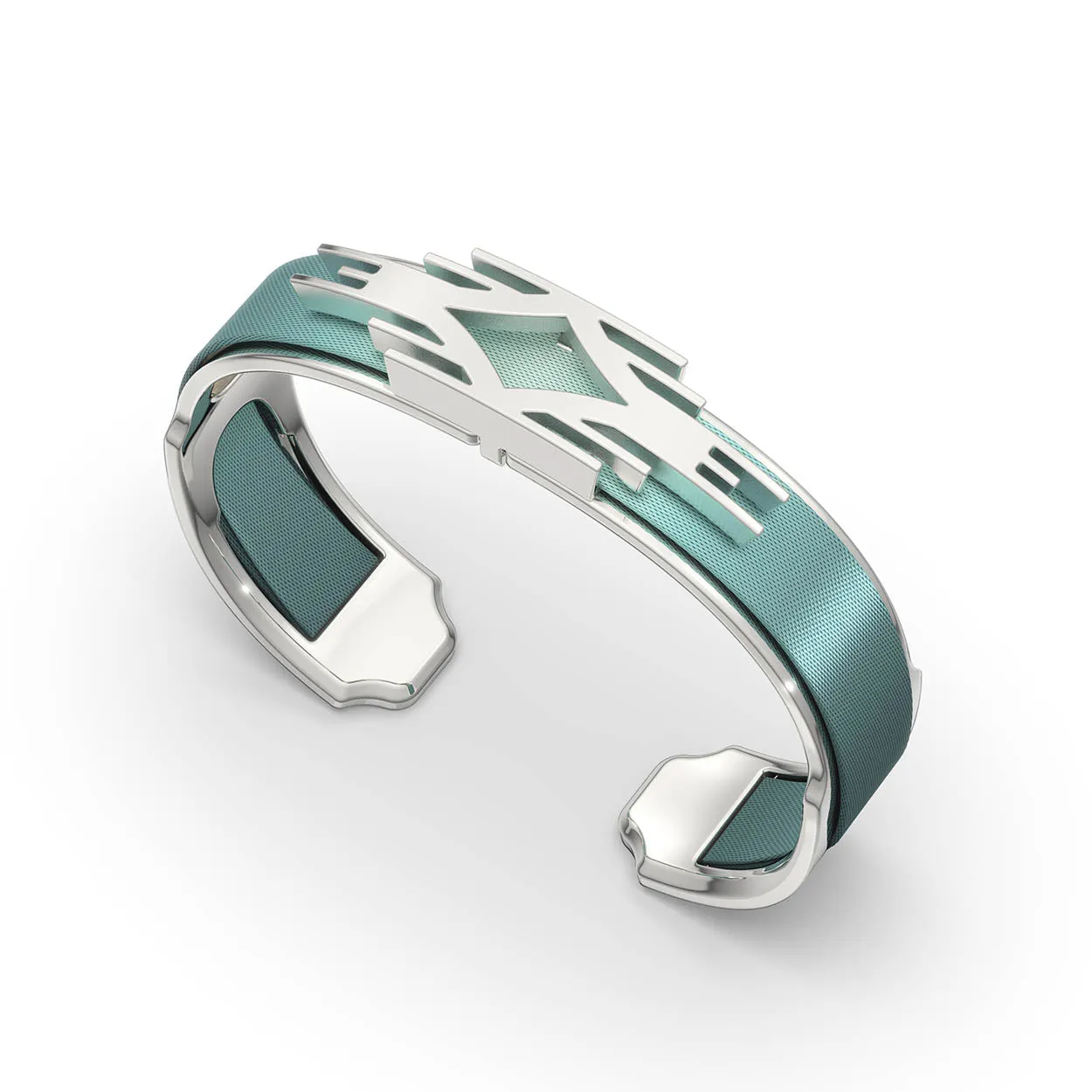 Ikat Silk Cuff - Teal Glow