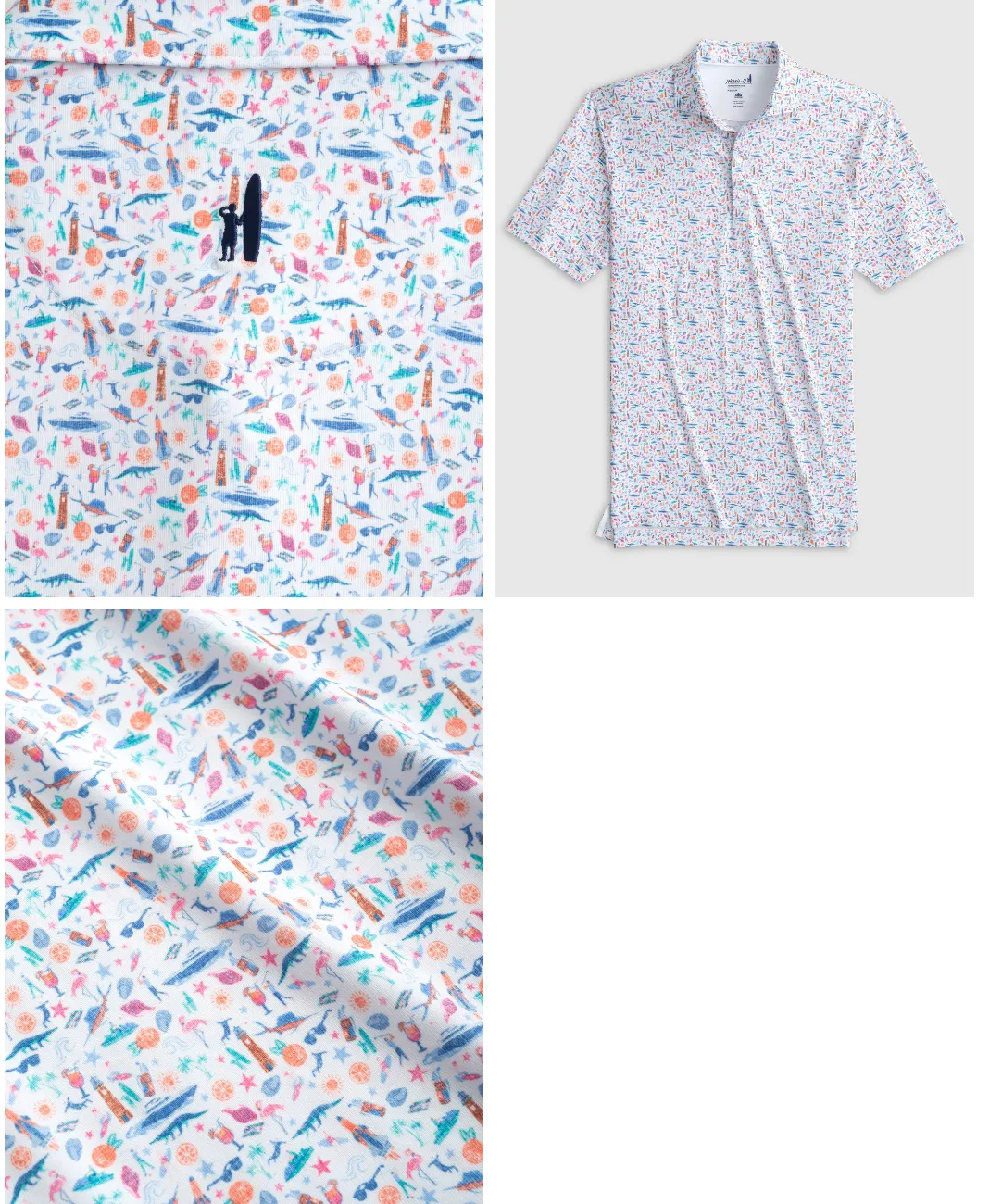 Johnnie-o Sunshine State Printed Jersey Performance Polo