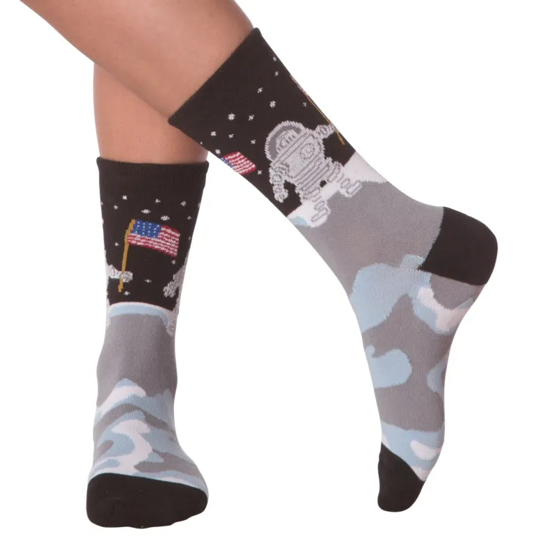 K Bell American Made Adults Man on the Moon Sock