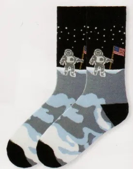 K Bell American Made Adults Man on the Moon Sock