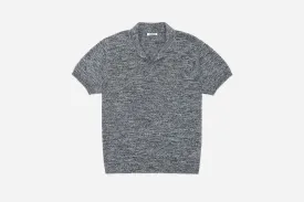 Knit Polo ~ Black Marled Yarn