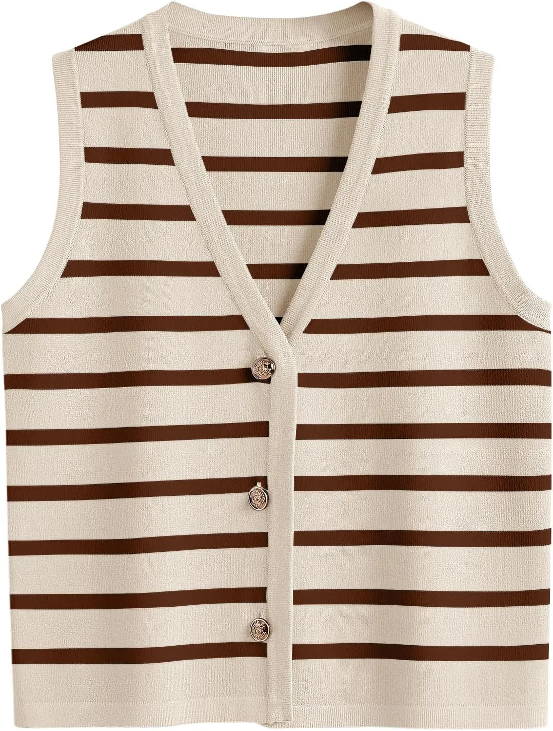 LILLUSORY Summer Vest Tops for Women 2025 Striped Sweater Vests Vacation Button Up Outfits Shirts Blouses Jacket Clothes