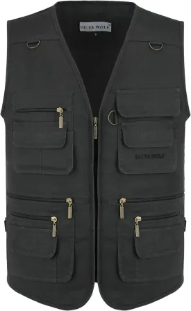 Men's Utility Work Hunting Travel Fishing Multi-Pockets Outdoor Vests