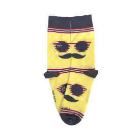 Mustache and Sunglasses Socks from the Sock Panda (Adult Large - Men's Shoe Sizes 8-12)