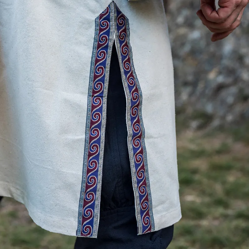 Natural Long Sleeve Tunic w/ Trim - Cotton